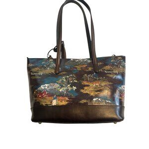 Patricia Nash Scenic Print Tote with Brown Accents